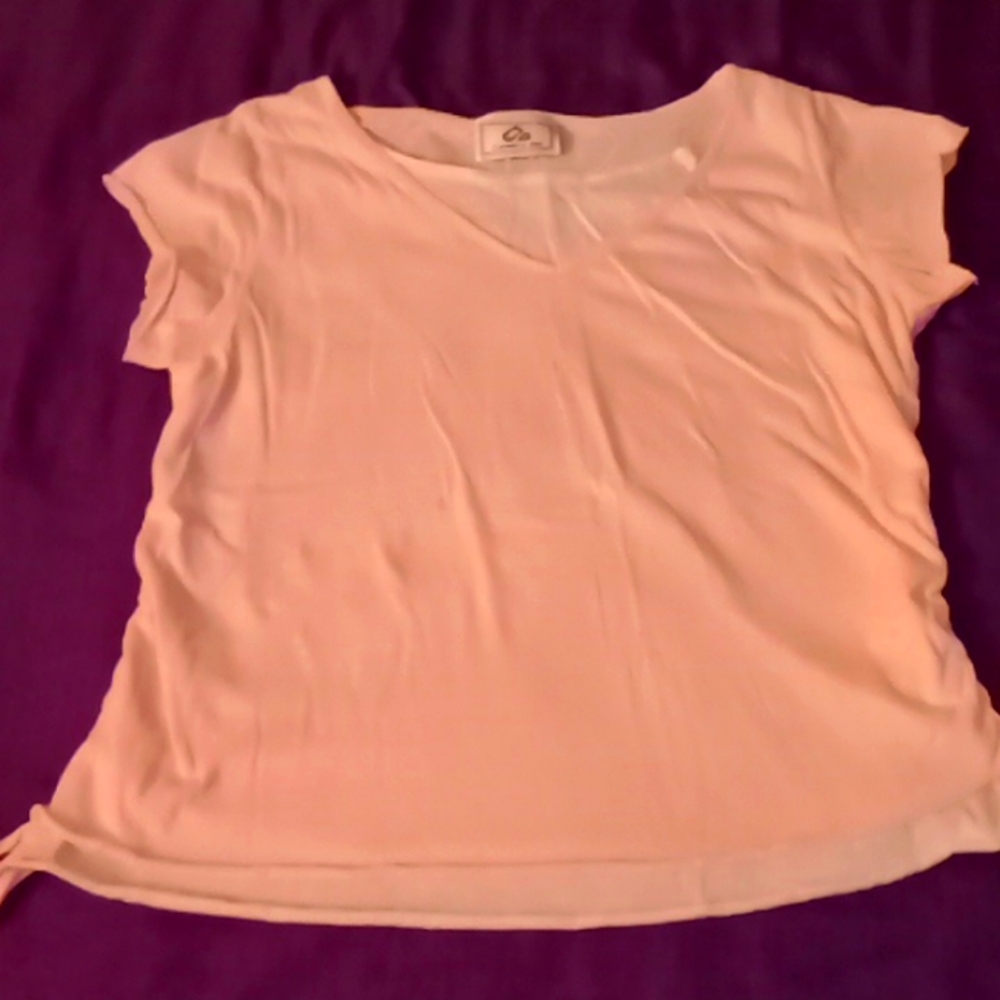 Carolina Bay Large Short Sleeve Shirt Pink And White Good Condition